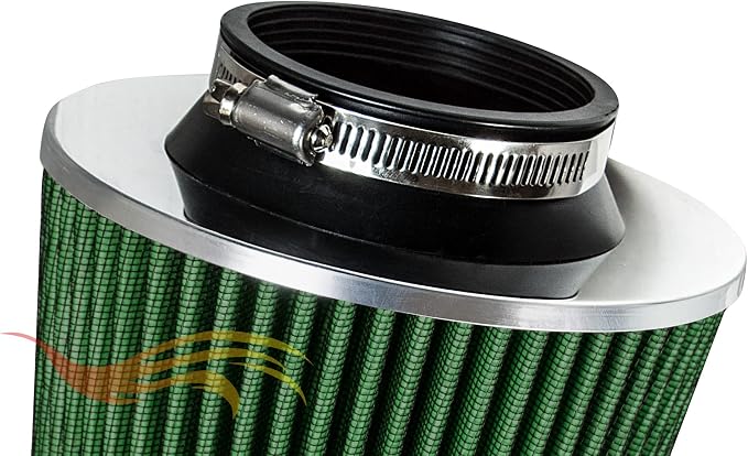 GREEN Inlet Cold Air Intake Cone Replacement Performance Washable Clamp-On Dry - Image 4