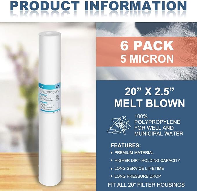 Membrane Solutions 10 Micron Sediment Water Filter Replacement Polypropylene - Image 2