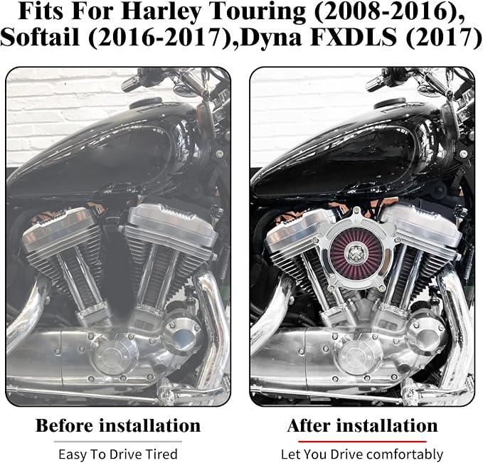 HDBUBALUS Motorcycle CNC Spike Air Cleaner Air Filter Intake System Filter - Image 3