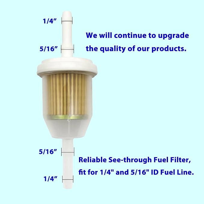 Universal 1/4" 5/16" Inline Fuel Filter AM116304, 25 050 22-S, GY20709 - Image 3