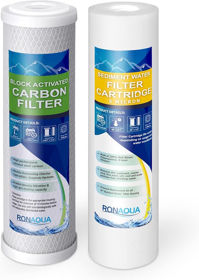 1 Standard Coconut Shell Block Carbon & 1 Four Layers of Filtration by Ronaqua