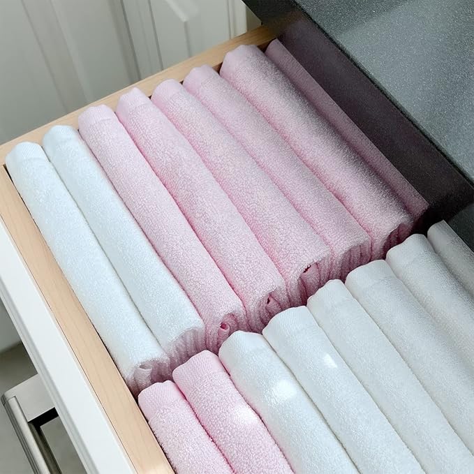 Washcloths 12 Pack 13" x 13" - Soft Wash Cloths for Your Face Towel, Wash Cloths for Your Body (White+Pink)