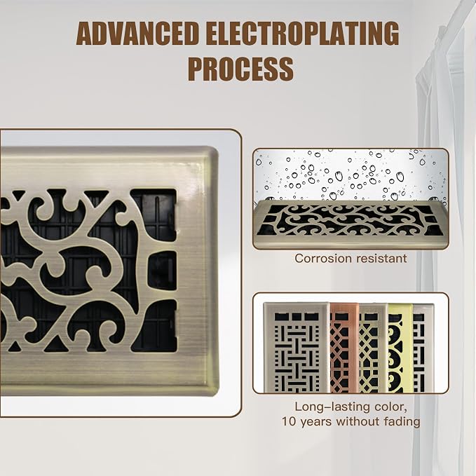 Floor Vents Register Ease Adjust 4X10 Inch Floor Air Vent Heavy Duty Walkable - Image 7