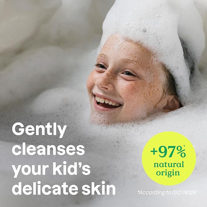 Attitude Bubble Wash for Kids, EWG Verified Bubble Bath, Hair Shampoo and Body Soap, Dermatologically Tested, Plant- and Mineral-Based, Vegan, Watermelon & Coco, 16 Fl Oz (Pack of 6)
