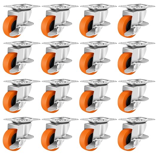 Caster Wheels, 3 Inch Casters Set of 16, Heavy Duty Casters by BOSGEOT