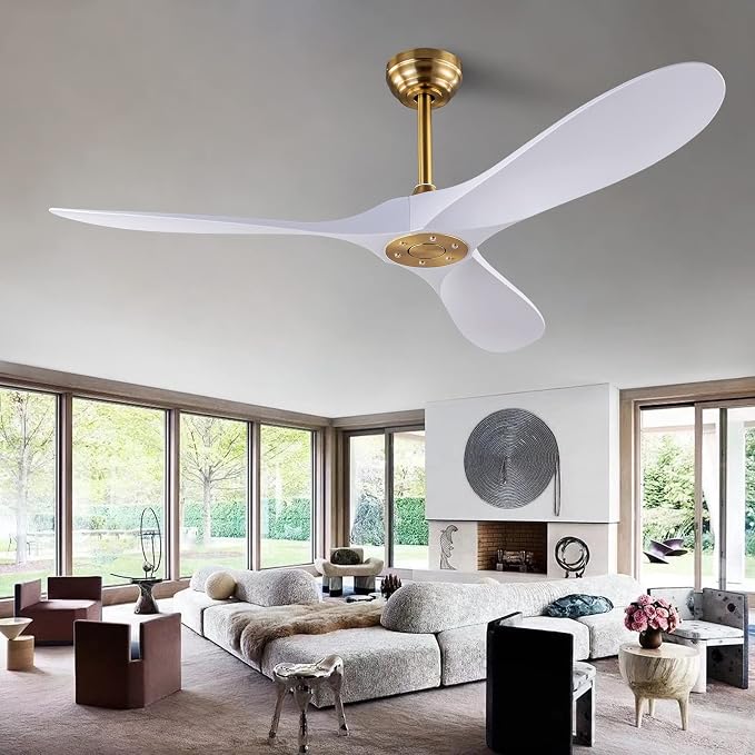 QUTWOB 52" Ceiling Fan with Remote Control No Lights, Modern Reversible DC by QUTWOB