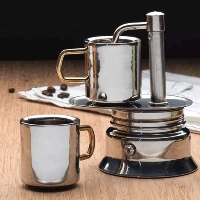 50ML 200ML Single Spout Mocha Pot Classic Stovetop Coffee Maker Stainless Steel - Image 6