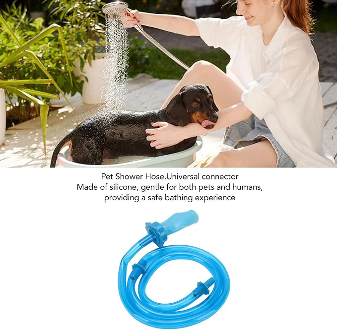 Diydeg Dog Shower Attachment Hose, Slip On Pet Sprayer No Tools Handheld Dog Bathing Grooming Shower Head Portable Sink Hose Faucet Sprayer Shampoo for Pet Baths, Seniors RV