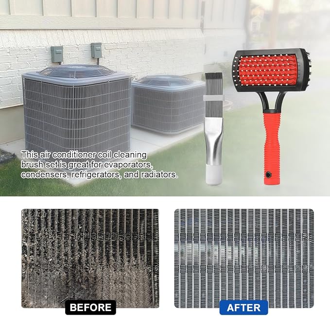 LANMU Air Conditioner Evaporator Coil Cleaning Brush AC Condenser Coil Fin Comb - Image 4