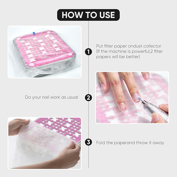 200 Sheets Nail Dust Collector Filter Paper, Disposable Nail Dust Filters - Image 6