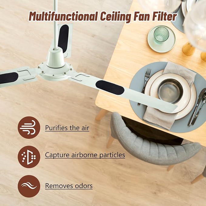 Qivine 10Pack Ceiling Fan Filters, Activated Barnakl Ceiling Fan Filter - Image 4
