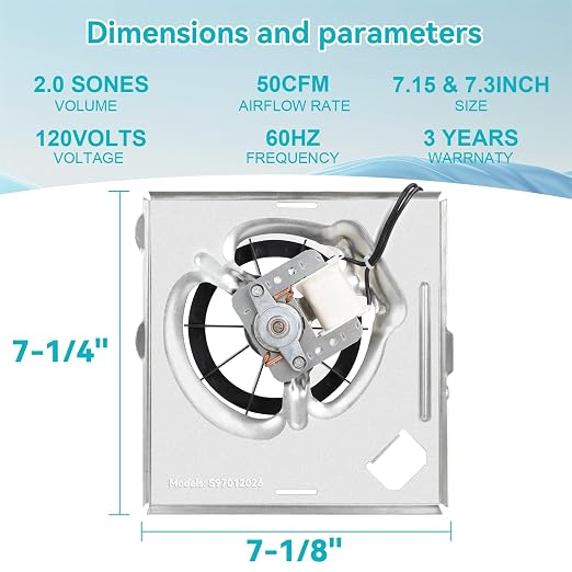 【Upgrade Pure Copper】 696N-R02 B Unit 50CFM Fan, Compatible - Image 6