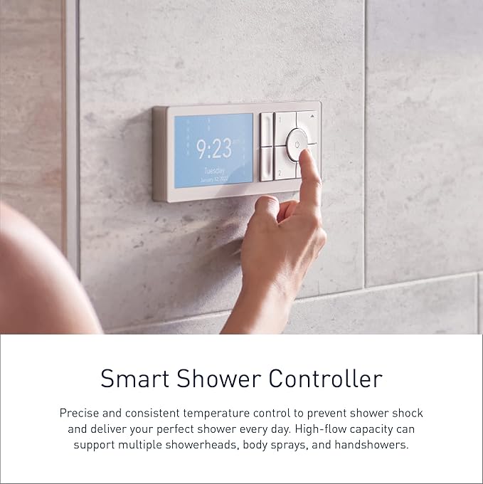 Moen Matte Black Smart Shower 4-Outlet Digital Water Controller for Thermostatic Shower Valve, TS3304BL