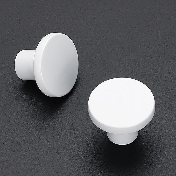 Ravinte 20 Pack Cabinet Knobs White Kitchen Cabinet Knobs Round Dresser Drawer Pulls Closet Door Pulls 1-1/5 Inch