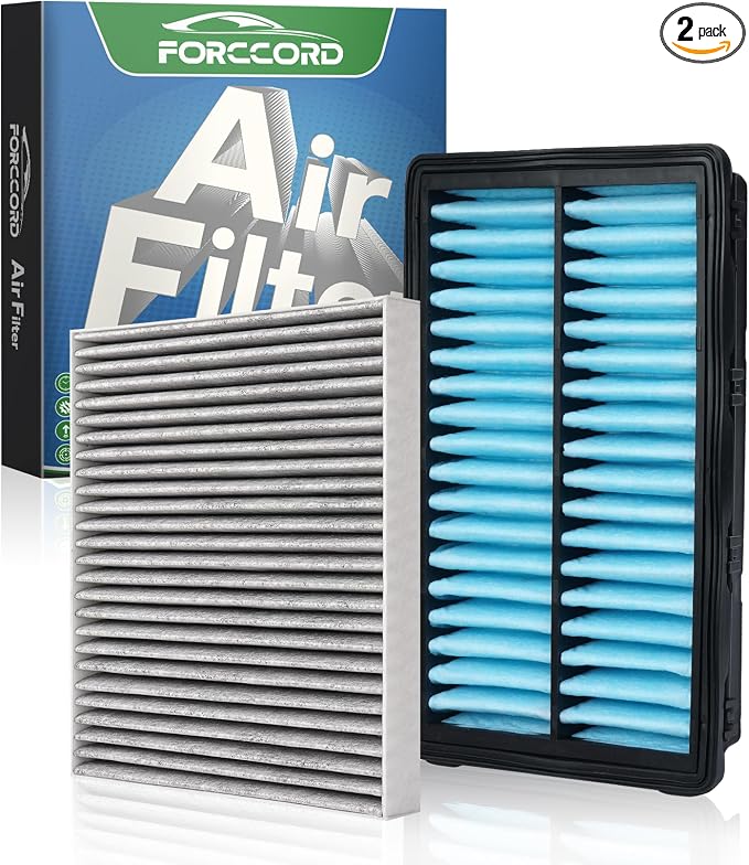 1Pcs HEPA Cabin Air Filter and 1Pcs Engine Air Filter Fit by Forccord