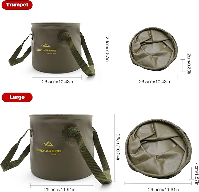 Multifunctional Collapsible Bucket,Portable Bin,Car Wash Bucket,Lightweight Foldable Bucket with Handles for Camping,Dish Washing,Laundry,Soaking Feet,Fishing,Hiking