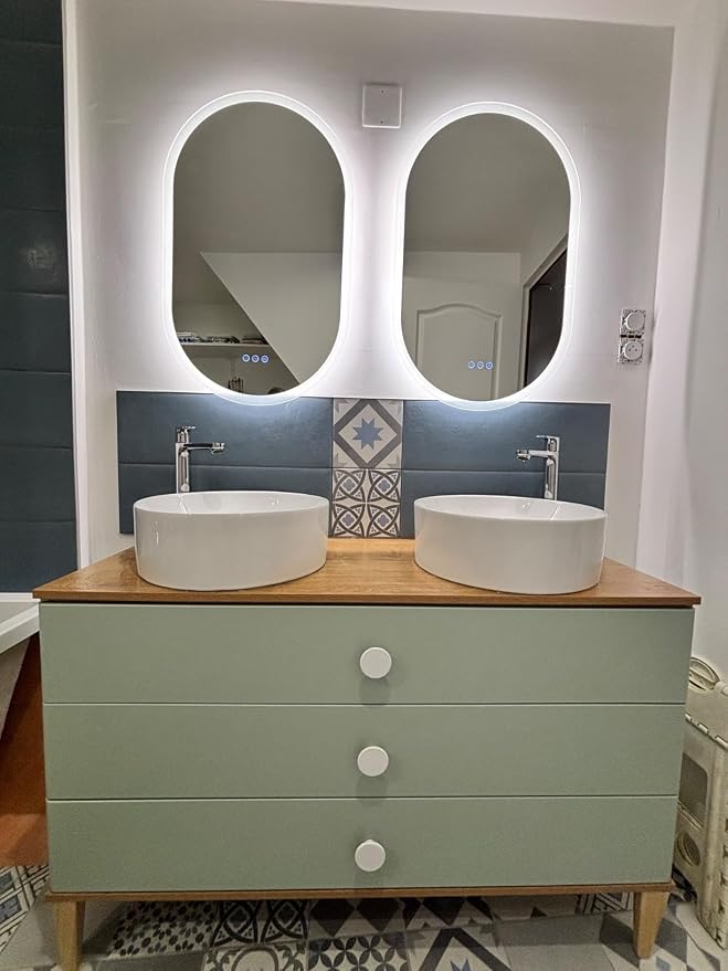 LUVODI Smart LED Bathroom Mirror: 35”x24” Large Wall Mounted Oval Vanity Mirror by LUVODI