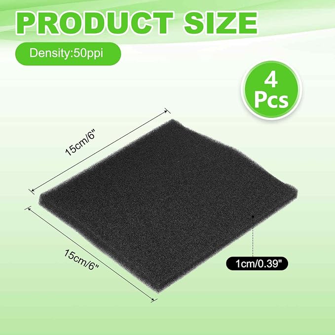 Fan Replacement Filters 4 Pcs Fan Filter Foam Sponge - Image 2