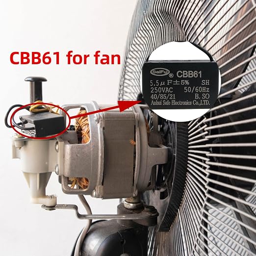 CBB61 Capacitor 5.5uf 250V AC Ceiling Fan 2 Wire 50/60Hz - Image 4