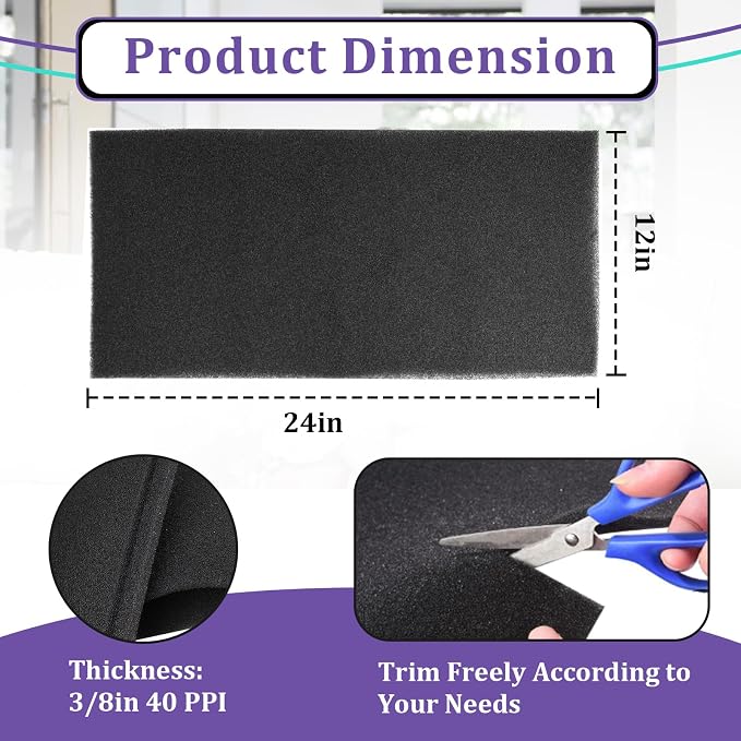 2PCS Air Filter Foam Sheet Material Compatible - Image 3