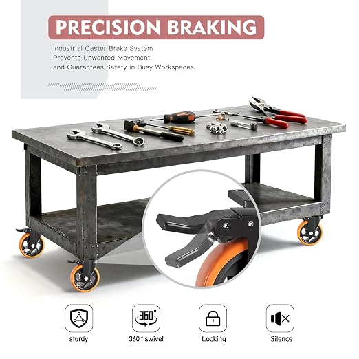 5 Inch Heavy Duty Caster Wheels, Industrial Casters Set of 4 Load 2000lbs - Image 3