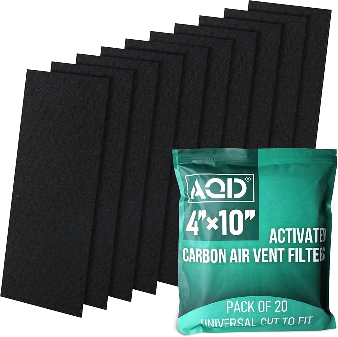 4" x 10” Activated Carbon Air Vent Filters by AQD