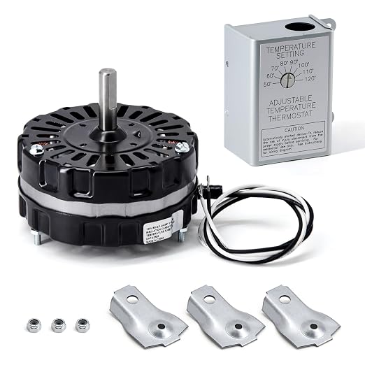 Criditpid F0510B2944 Power Vent Attic Fan Motor & 58033 Adjustable Thermostat by Criditpid
