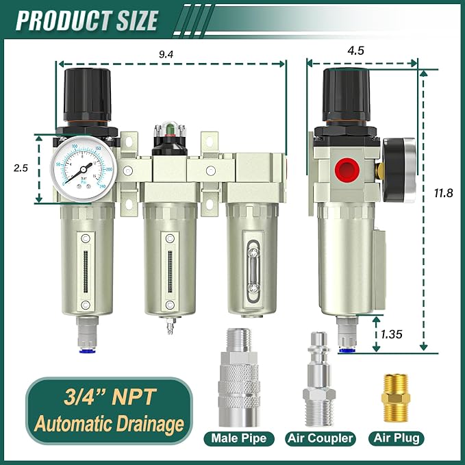 Industrial Grade 3-Stage Air Drying System, 3/4" NPT - Image 2