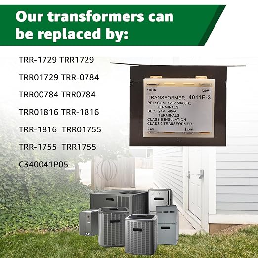 TRR01729 120V to 24V HVAC Furnace Transformer, Replacement - Image 4