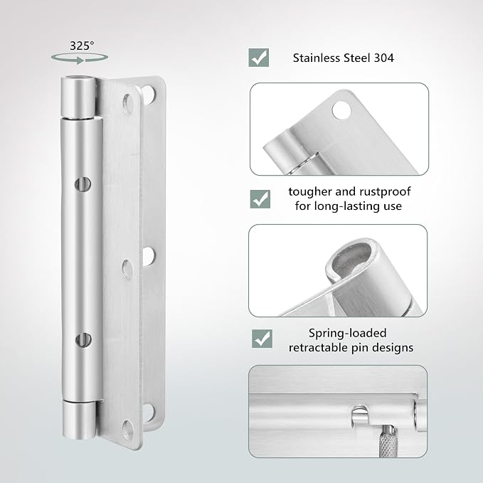 4 Inch Quick Release Hinge, Stainless Steel 304, Detachable, Spring Release - Image 6