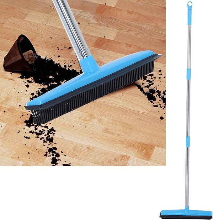 Multifunctional Broom, Telescopic Carpet Rake Rubber Pp 12.6in Brush Easy Wash - Image 6