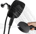 Black Shower Head with Handheld Spray Combo 2 in 1 Rainfall High Pressure with 59" Rotatable Stainless Steel Hose 9 Spray Modes Detachable