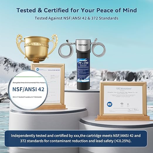 Vortopt Q1 Under Sink Water Filter System, Bad Taste & Odor, Under Counter - Image 8