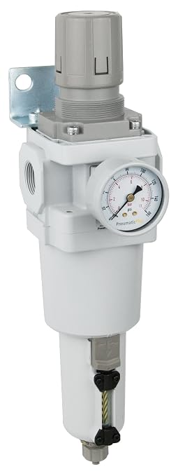 PneumaticPlus SAW600-N06BG-MEP Compressed Air Filter Regulator Piggyback Combo by PneumaticPlus
