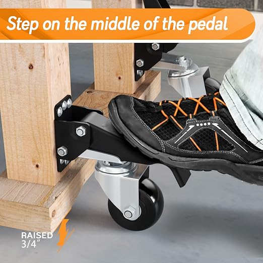 SOLEJAZZ Workbench Casters Wheels 720Lbs Retractable Casters Set of 4 Heavy - Image 5