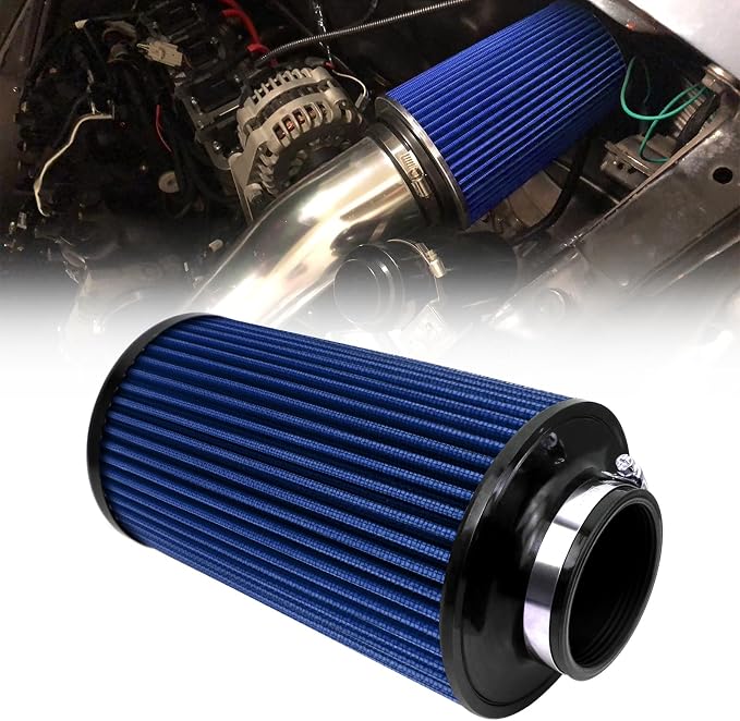 RYANSTAR RACING 76mm 3" High Flow Round Tapered Cone Cool Air Filter Cleaner by RYANSTARRACING
