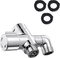 Solid Brass 3 Way Shower Arm Diverter Valve for Handheld Shower Head and Fixed Spray Head, G1/2 Universal Bathroom System Component Replacement Part (Chrome Finish)
