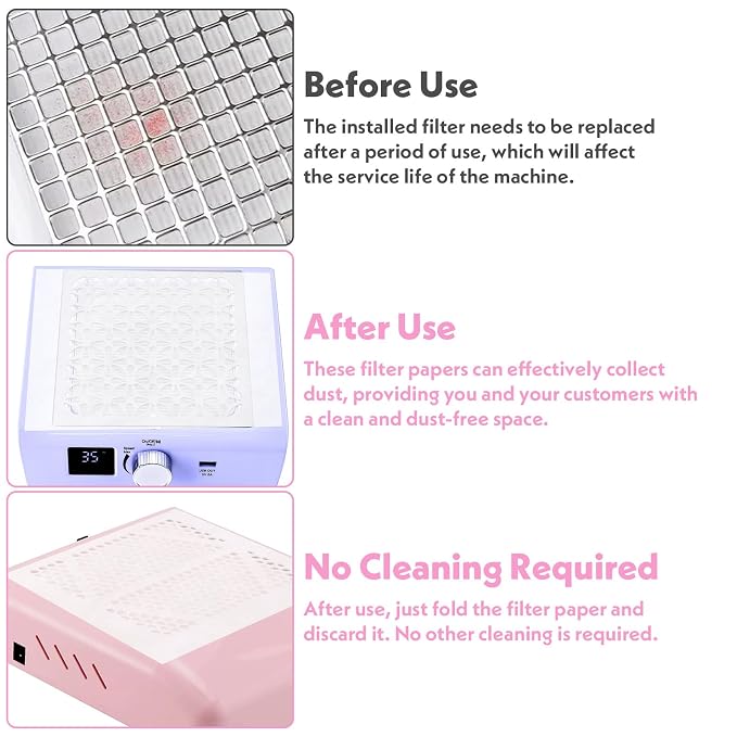 100 Pcs Nail Dust Collector Filter No-Spilling Filters Replacement Paper - Image 6