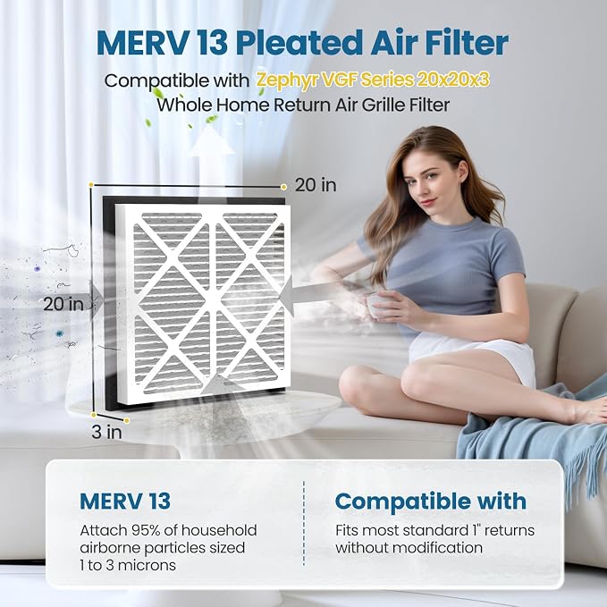 20x20x3 MERV 13 Air Filter Compatible - Image 2