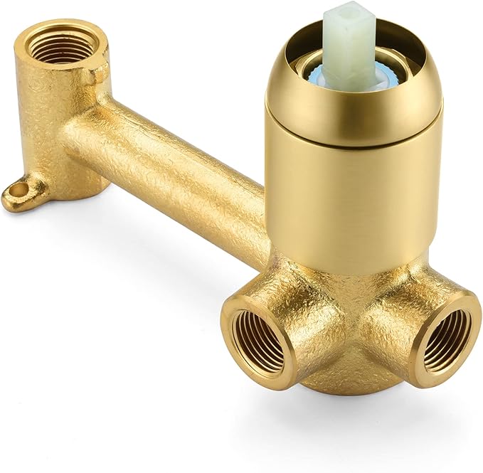 SUMERAIN Wall Mount Tub Filler Gold Bathtub Faucet with Rough in Valve, Left-Handed Handle