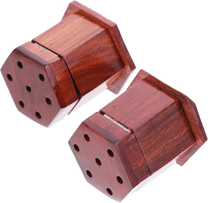 ULTECHNOVO 2pcs Hexagonal Wooden Incense Burner Decorative Censer by ULTECHNOVO