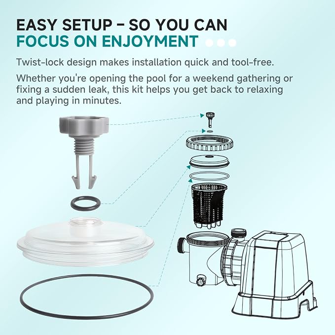 Replacement SF80110-1 Leaf Trap Cover w/Valve & O-Ring Compatible - Image 6