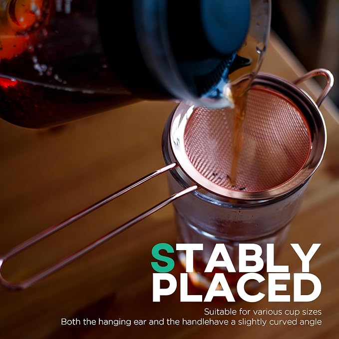 Homestia Fine Mesh Strainer for Kitchen, 304 Stainless Steel Cocktail Sieve - Image 3