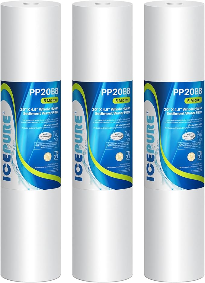ICEPURE 5 Micron 20" x 4.5" Whole House Sediment Water Filter Cartridge by ICEPURE