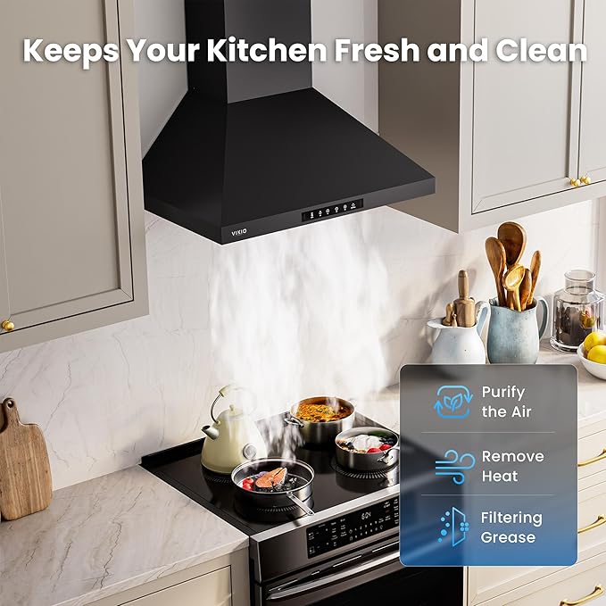 Wall Mount 36 Inch Range Hood 900 CFM, Ductless/Ducted Convertible, 3-speed - Image 4