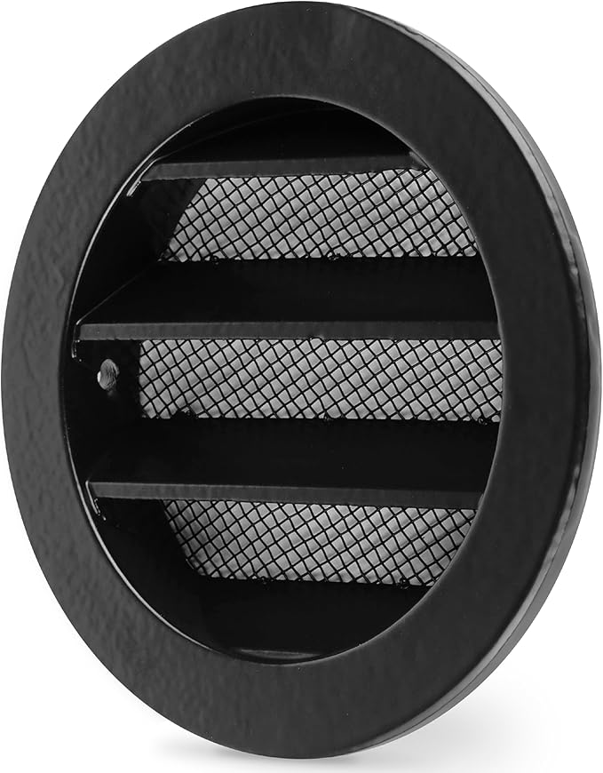 calimaero® WSGB 3" Inch Black Round Metal Air Vent Grill Cover Flat Louver by Calimaero