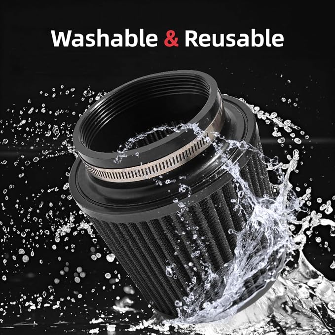 3" 3.5" 4" Inlet Car Replacement Cold Air Intake Filter 76mm 89mm 102mm 3 Sizes - Image 3