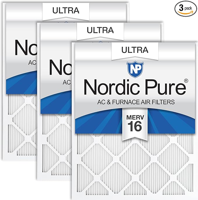 Nordic Pure 20x24x1 Pleated Ultra MERV 16 AC Furnace Air Filters–With 2.5X More by NordicPure