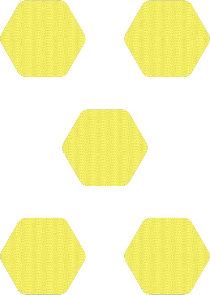 Kahuna Grip Bathtub Bath and Shower 5¼" Hexagon Non-Slip Traction Treads (Yellow)
