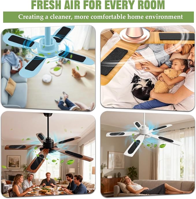18PCS Ceiling Fan Filters for Blades, Premium Coconut Shell Activated Carbon - Image 7
